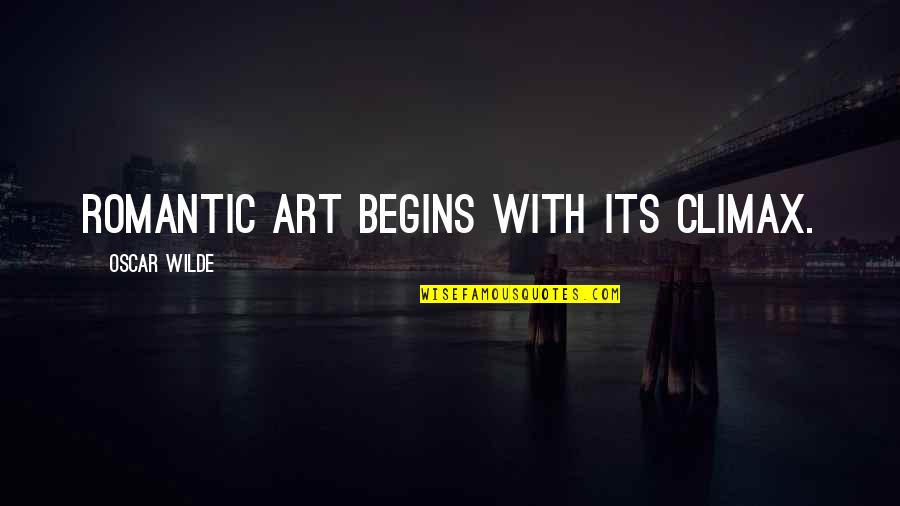 Ballsy Synonym Quotes By Oscar Wilde: Romantic art begins with its climax. Ballsy Synonym Quotes By Oscar Wilde: Romantic art begins with its climax.