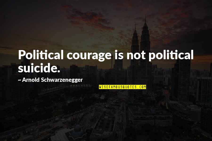 Balroop Roopnarine Quotes By Arnold Schwarzenegger: Political courage is not political suicide.