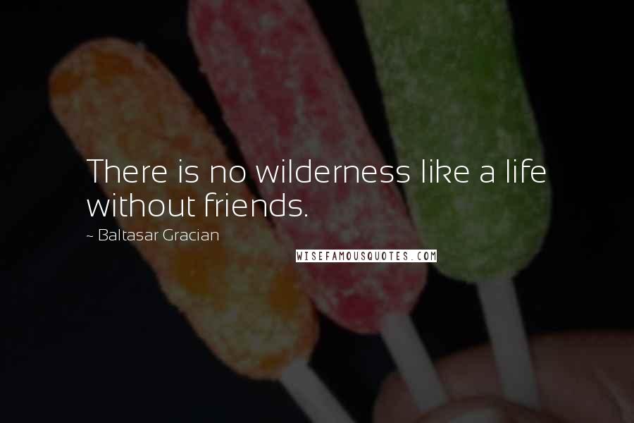 Baltasar Gracian quotes: There is no wilderness like a life without friends.