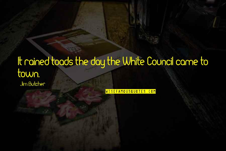 Balyam Malayalam Quotes By Jim Butcher: It rained toads the day the White Council
