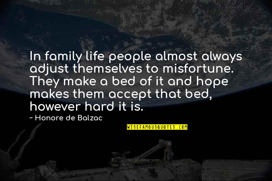 Balzac Honore Quotes By Honore De Balzac: In family life people almost always adjust themselves