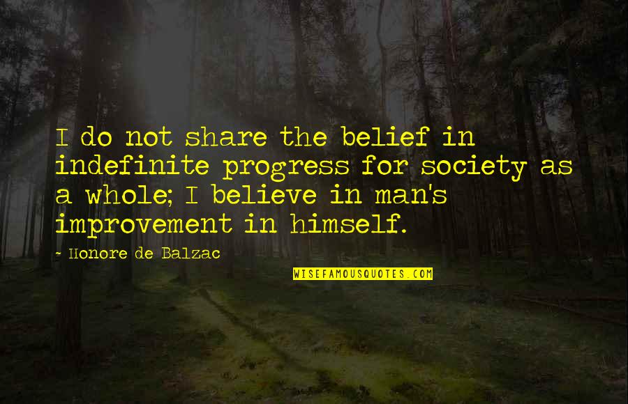 Balzac Quotes By Honore De Balzac: I do not share the belief in indefinite