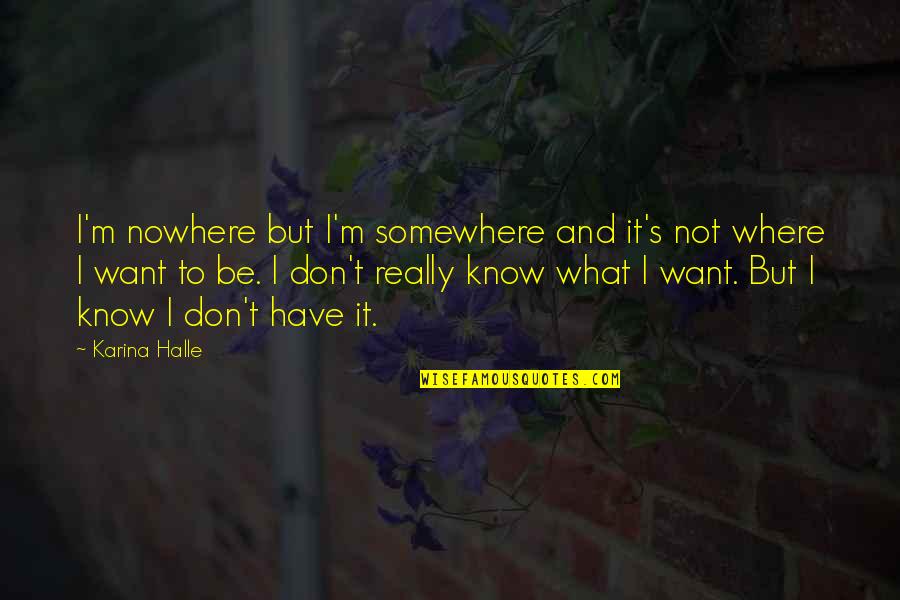 Bambang Pamungkas Quotes By Karina Halle: I'm nowhere but I'm somewhere and it's not