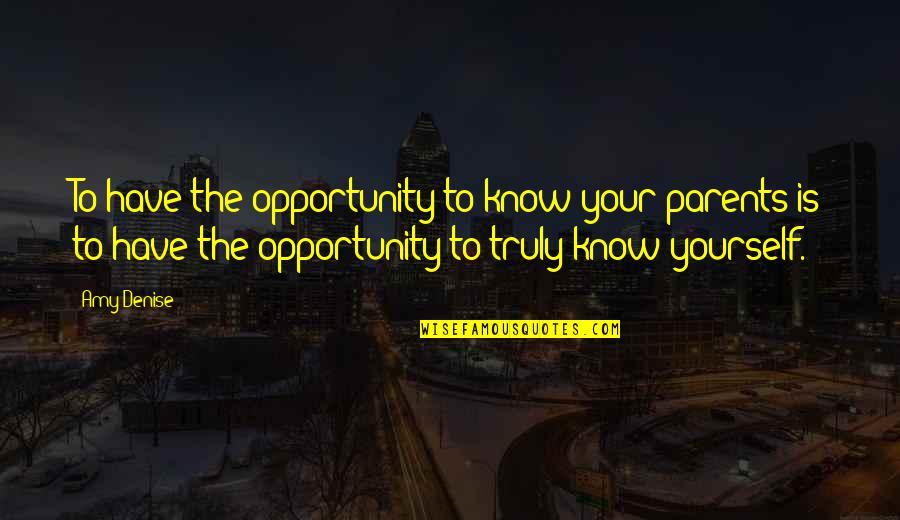 Bamboozles West Quotes By Amy Denise: To have the opportunity to know your parents