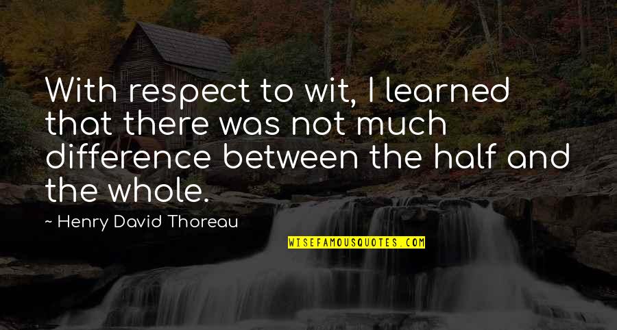 Bamert Grass Quotes By Henry David Thoreau: With respect to wit, I learned that there Bamert Grass Quotes By Henry David Thoreau: With respect to wit, I learned that there
