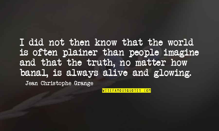 Banal Quotes By Jean-Christophe Grange: I did not then know that the world Banal Quotes By Jean-Christophe Grange: I did not then know that the world
