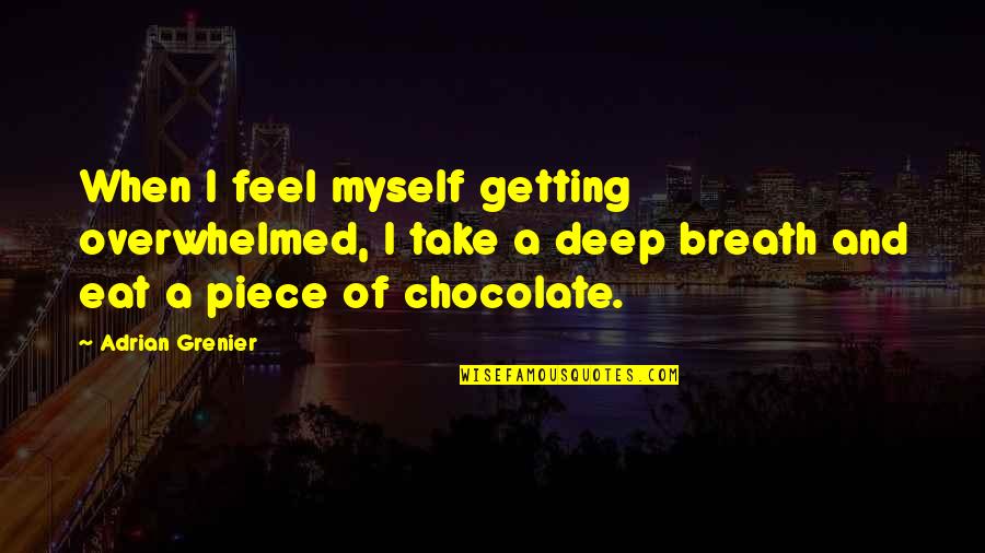 Band Aids With Funny Quotes By Adrian Grenier: When I feel myself getting overwhelmed, I take Band Aids With Funny Quotes By Adrian Grenier: When I feel myself getting overwhelmed, I take
