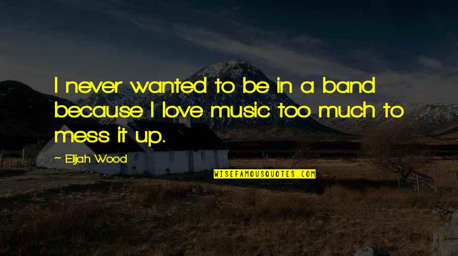 Band Music Quotes By Elijah Wood: I never wanted to be in a band