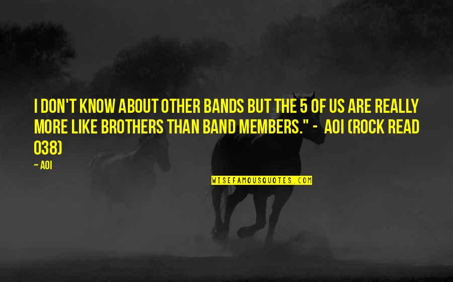 Band Of Brothers Quotes By Aoi: I don't know about other bands but the