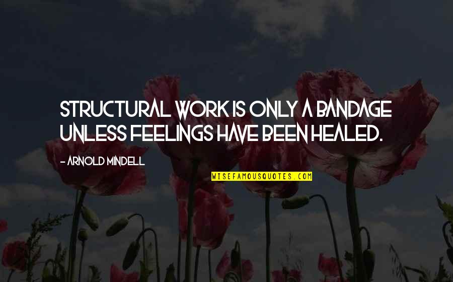 Bandages Quotes By Arnold Mindell: Structural work is only a bandage unless feelings