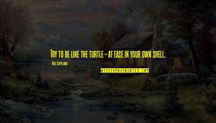 Bandolier Quotes By Bill Copeland: Try to be like the turtle - at