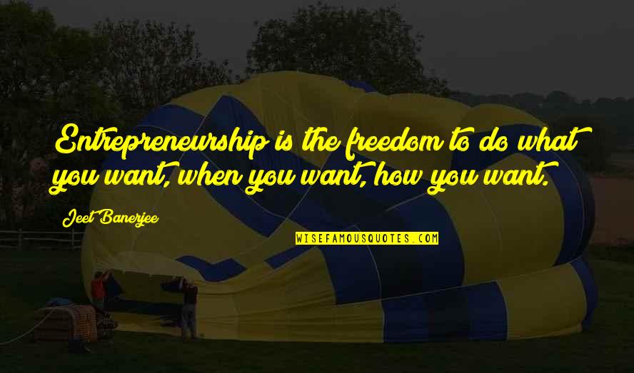 Banerjee Quotes By Jeet Banerjee: Entrepreneurship is the freedom to do what you