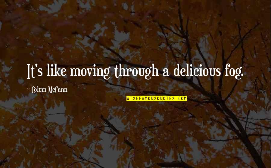 Bang Head Here Quotes By Colum McCann: It's like moving through a delicious fog.