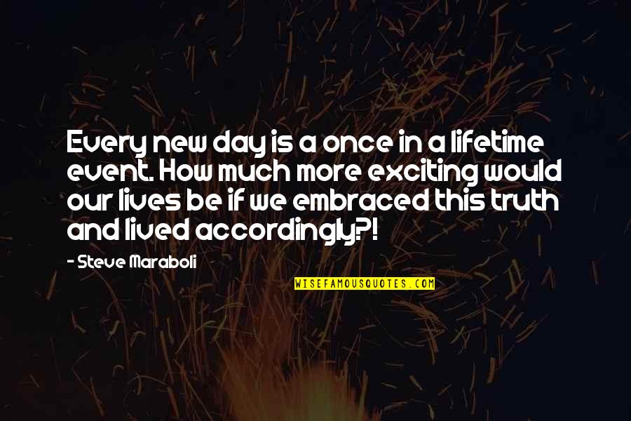 Bang Head Here Quotes By Steve Maraboli: Every new day is a once in a