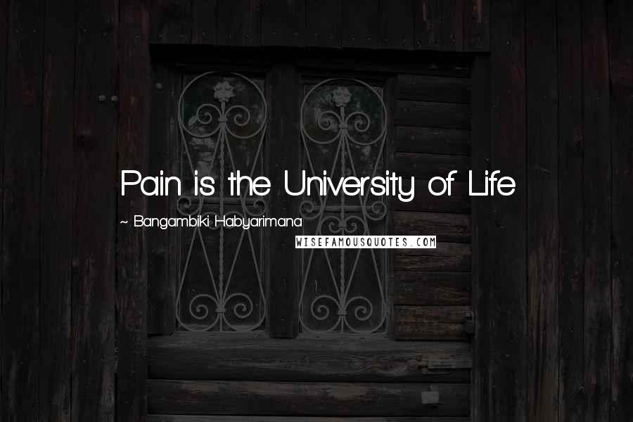 Bangambiki Habyarimana quotes: Pain is the University of Life