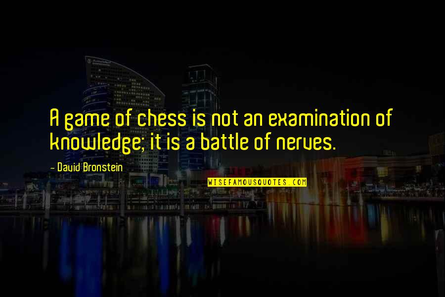Banier Sint Niklaas Quotes By David Bronstein: A game of chess is not an examination