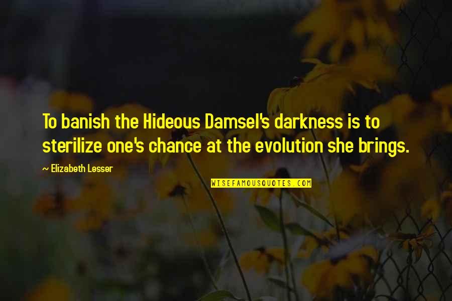 Banish Quotes By Elizabeth Lesser: To banish the Hideous Damsel's darkness is to