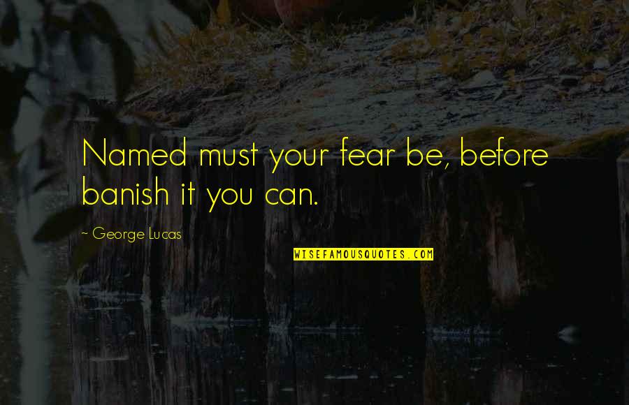 Banish Quotes By George Lucas: Named must your fear be, before banish it