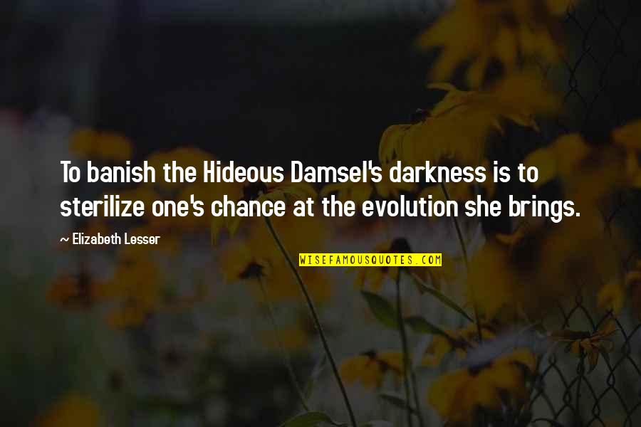 Banish'd Quotes By Elizabeth Lesser: To banish the Hideous Damsel's darkness is to