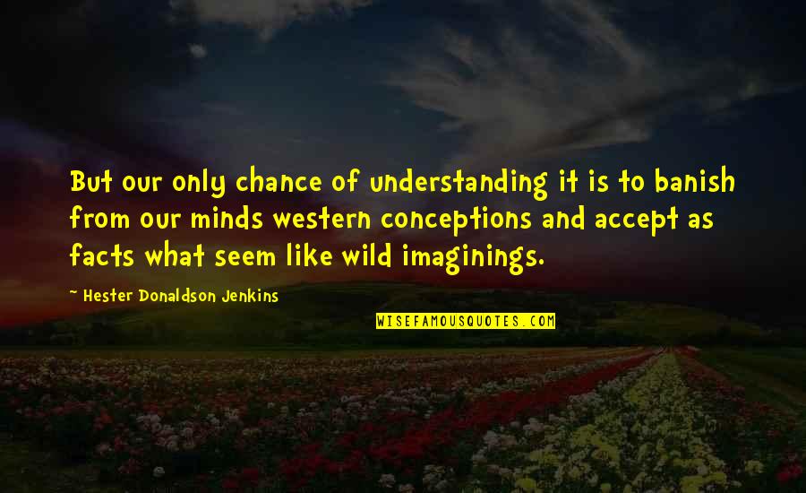 Banish'd Quotes By Hester Donaldson Jenkins: But our only chance of understanding it is Banish'd Quotes By Hester Donaldson Jenkins: But our only chance of understanding it is
