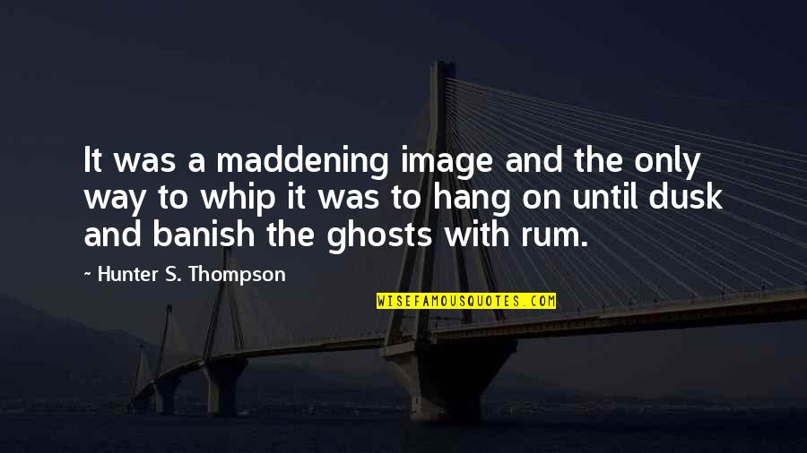 Banish'd Quotes By Hunter S. Thompson: It was a maddening image and the only Banish'd Quotes By Hunter S. Thompson: It was a maddening image and the only