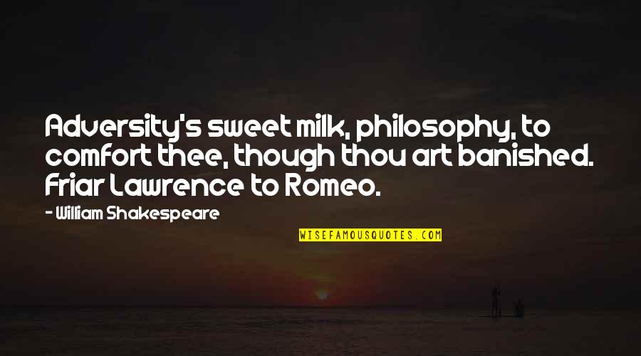 Banished Quotes By William Shakespeare: Adversity's sweet milk, philosophy, to comfort thee, though