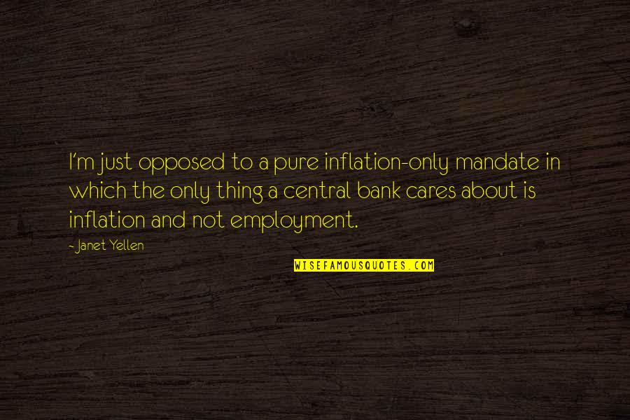 Bank About Us Quotes By Janet Yellen: I'm just opposed to a pure inflation-only mandate