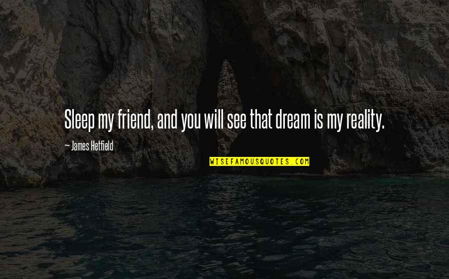 Bank Manager Quotes By James Hetfield: Sleep my friend, and you will see that Bank Manager Quotes By James Hetfield: Sleep my friend, and you will see that