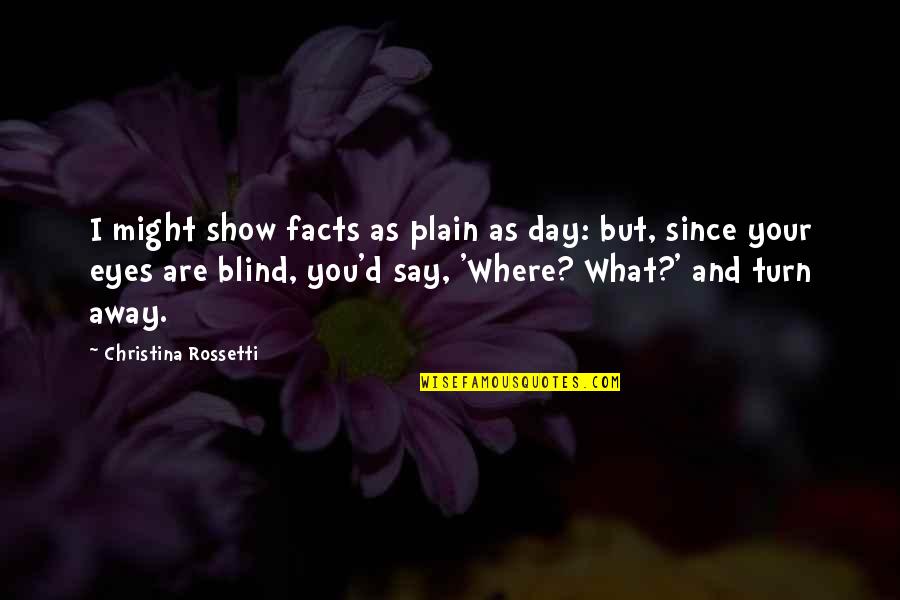 Bankable Quotes By Christina Rossetti: I might show facts as plain as day: