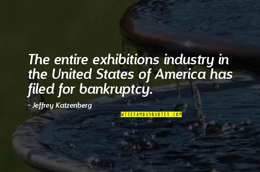 Bankruptcy Quotes By Jeffrey Katzenberg: The entire exhibitions industry in the United States