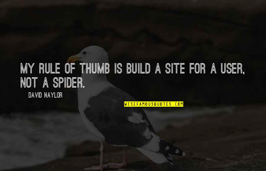 Banksia Quotes By David Naylor: My rule of thumb is build a site Banksia Quotes By David Naylor: My rule of thumb is build a site