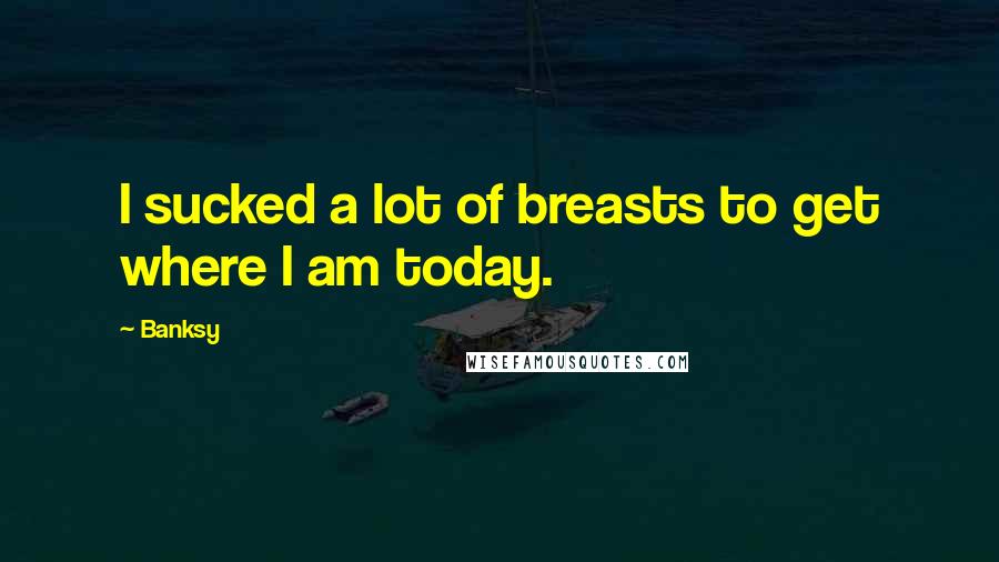 Banksy quotes: I sucked a lot of breasts to get where I am today.