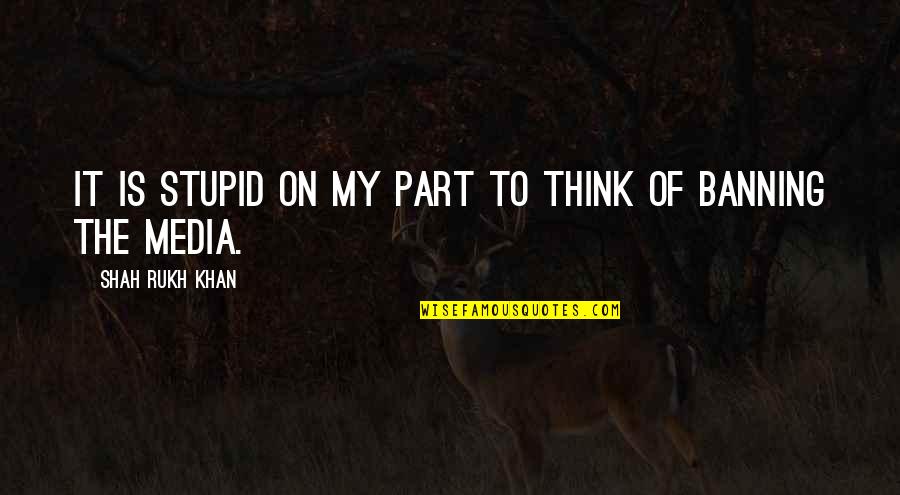 Banning Quotes By Shah Rukh Khan: It is stupid on my part to think Banning Quotes By Shah Rukh Khan: It is stupid on my part to think