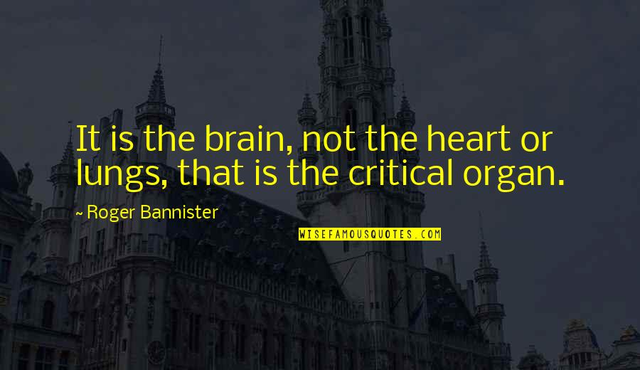 Bannister Quotes By Roger Bannister: It is the brain, not the heart or