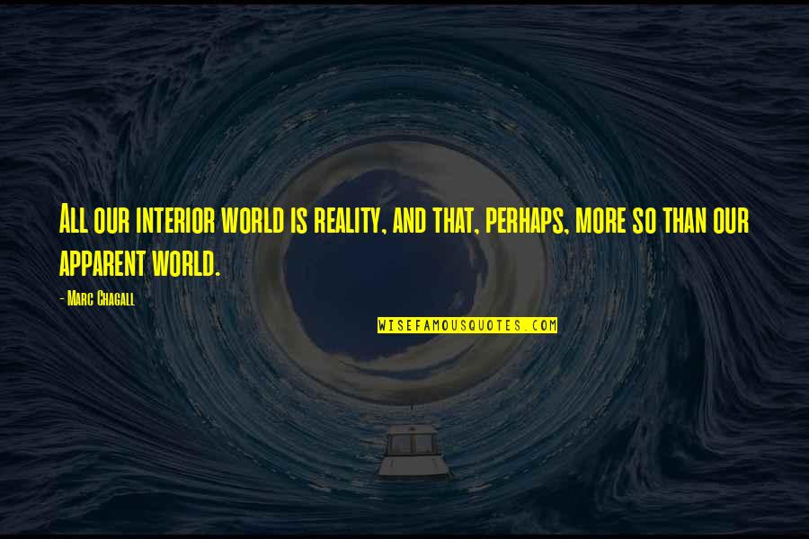 Banquo's Quotes By Marc Chagall: All our interior world is reality, and that, Banquo's Quotes By Marc Chagall: All our interior world is reality, and that,