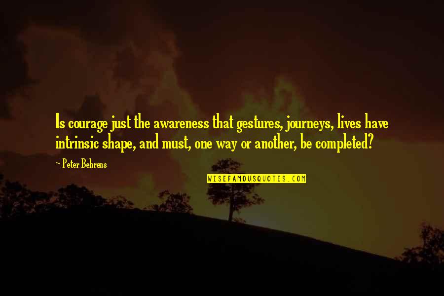 Bantu Education Quotes By Peter Behrens: Is courage just the awareness that gestures, journeys,