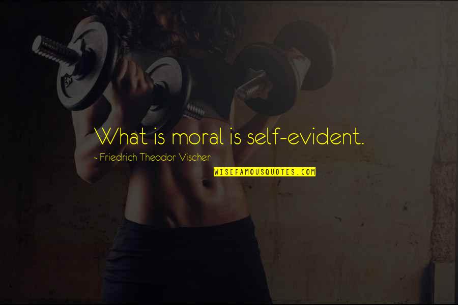 Bantustans Evidence Quotes By Friedrich Theodor Vischer: What is moral is self-evident.