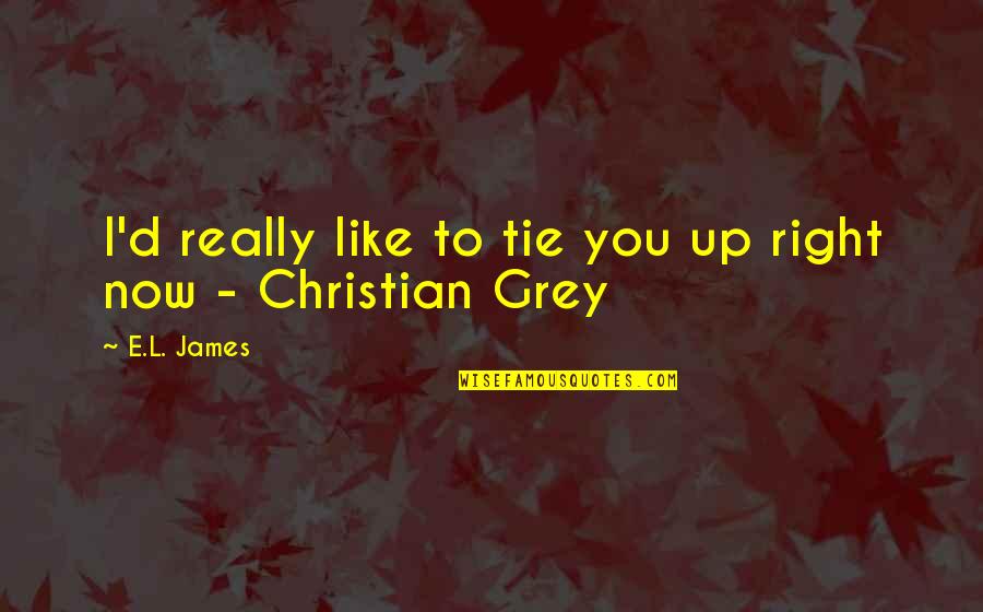Baptism Ceremony Quotes By E.L. James: I'd really like to tie you up right