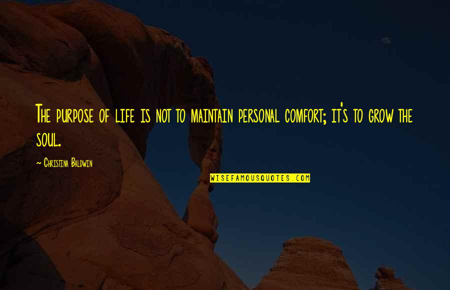 Bar Jendela Kaca Quotes By Christina Baldwin: The purpose of life is not to maintain Bar Jendela Kaca Quotes By Christina Baldwin: The purpose of life is not to maintain
