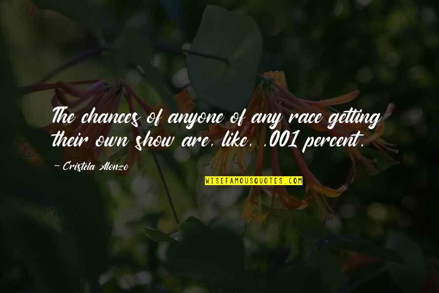 Bar Steward Quotes By Cristela Alonzo: The chances of anyone of any race getting