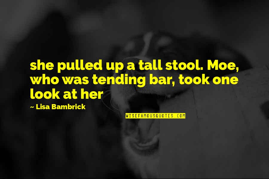Bar Stool Quotes By Lisa Bambrick: she pulled up a tall stool. Moe, who