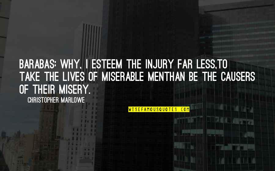 Barabas Quotes By Christopher Marlowe: BARABAS: Why, I esteem the injury far less,To