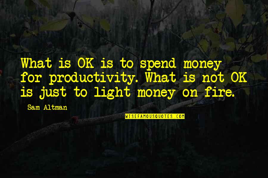 Barainca Reno Quotes By Sam Altman: What is OK is to spend money for