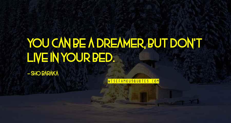 Baraka's Quotes By Sho Baraka: You can be a dreamer, but don't live
