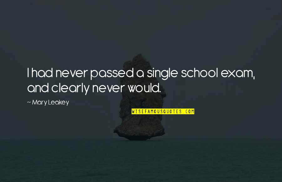 Barakat Foods Quotes By Mary Leakey: I had never passed a single school exam,