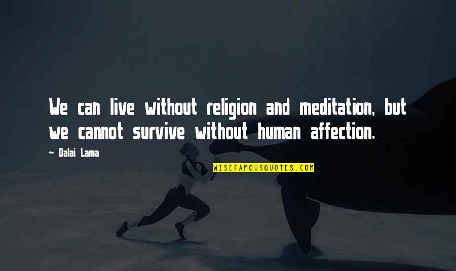 Barattini Productions Quotes By Dalai Lama: We can live without religion and meditation, but