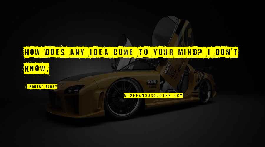 Barazza Quotes By Robert Barry: How does any idea come to your mind?