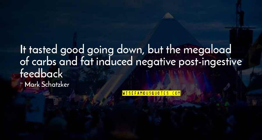 Barbara Dunkelman Quotes By Mark Schatzker: It tasted good going down, but the megaload Barbara Dunkelman Quotes By Mark Schatzker: It tasted good going down, but the megaload