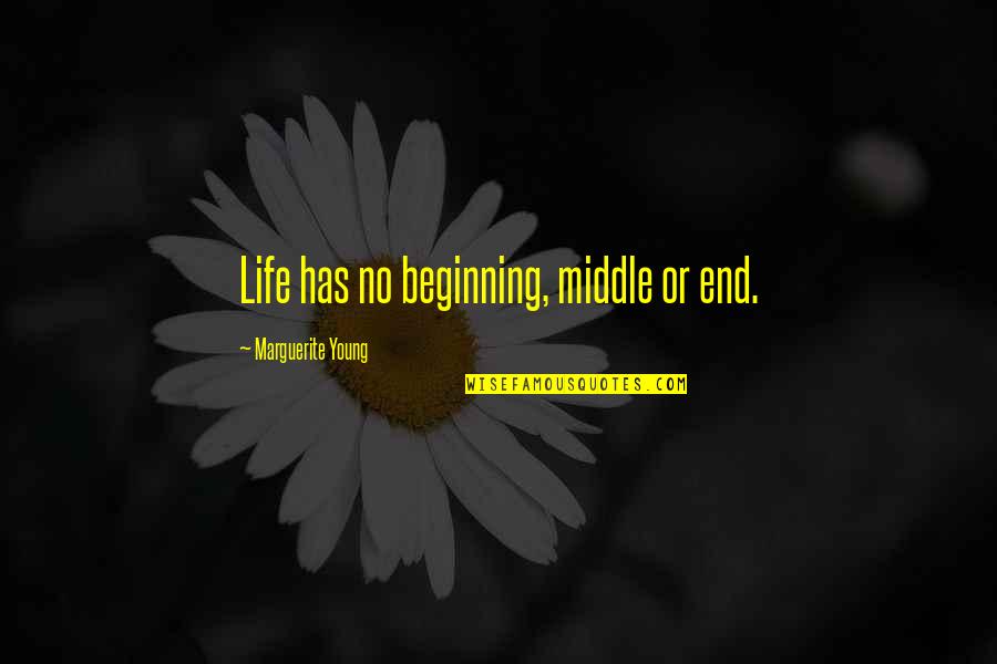 Barbara Evans Inspirational Quotes By Marguerite Young: Life has no beginning, middle or end.
