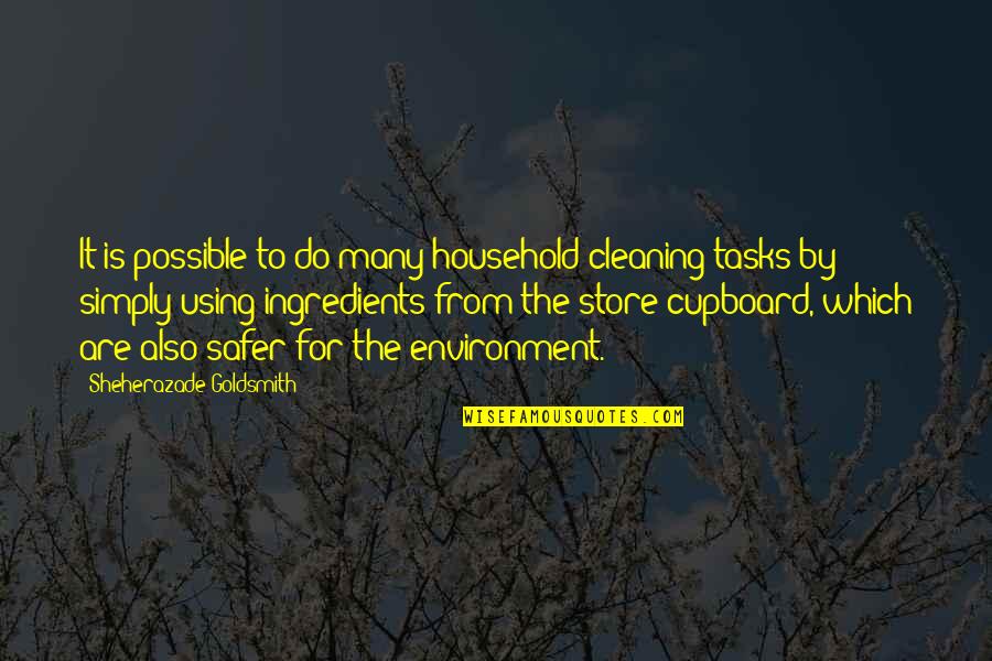 Barbara Kruger Inspired Quotes By Sheherazade Goldsmith: It is possible to do many household cleaning